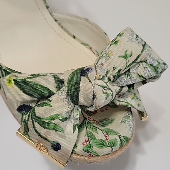 Tory Burch Penny logo bow espadrilles platform wedge sandals size 8 - Picture 5 of 15